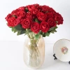 Single artificial rose for Valentine's Day home wedding decoration, artificial bouquet, artificial flower, high-end velvet fabric rose details Picture